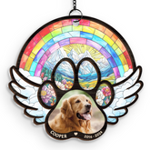 Personalized Pet Memorial Ornament, Dog Memorial Rainbow Bridge Suncatcher Ornaments, Loss of Pet Christmas Ornaments for Dog Lovers
